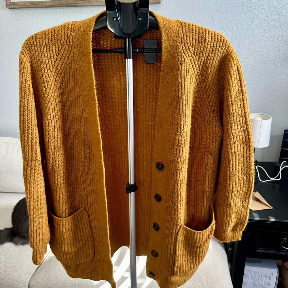 Forever 21 Mustard Cardigan Sweater